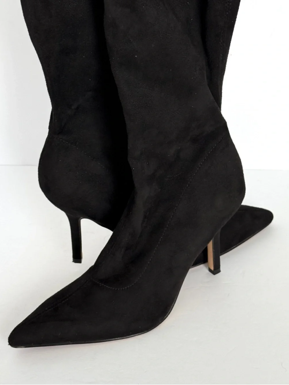 Marc Fisher Black Over-the-Knee Pointed-Toe Stiletto Boots Size 7.5M